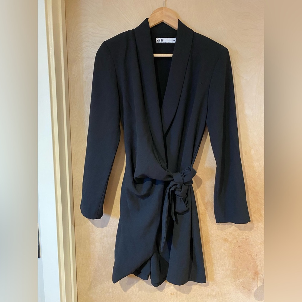 Zara Black Blazer Wrap Dress